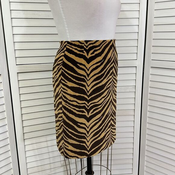Talbots Pencil Skirt Size 14P Y2K Zebra Print Velvet - Picture 6 of 13